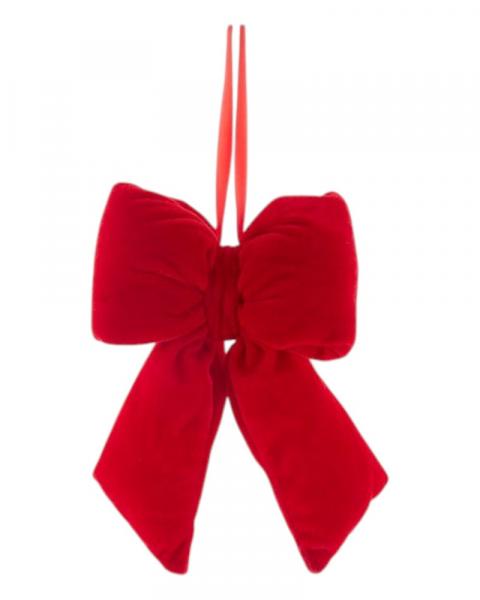 Red Bow With Hanger 7.5" Red