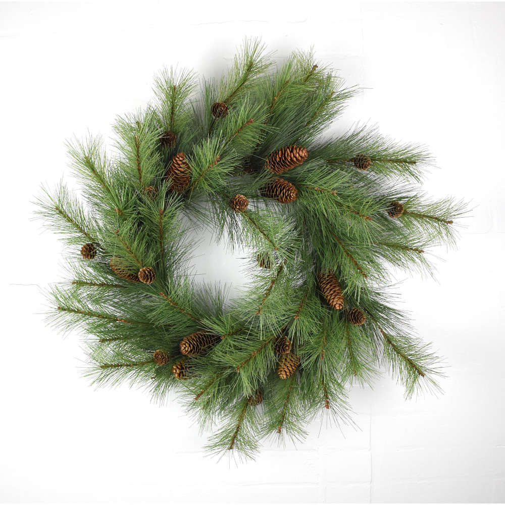 Pine With Cones Wreath 24"