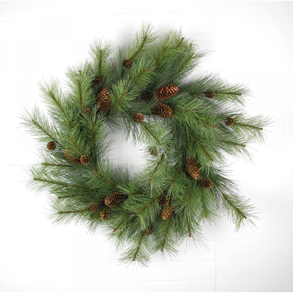Pine With Cones Wreath 24"