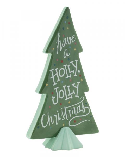 Holly Jolly Ceramic Tree 9"