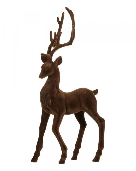Flocked Deer 25" Brown