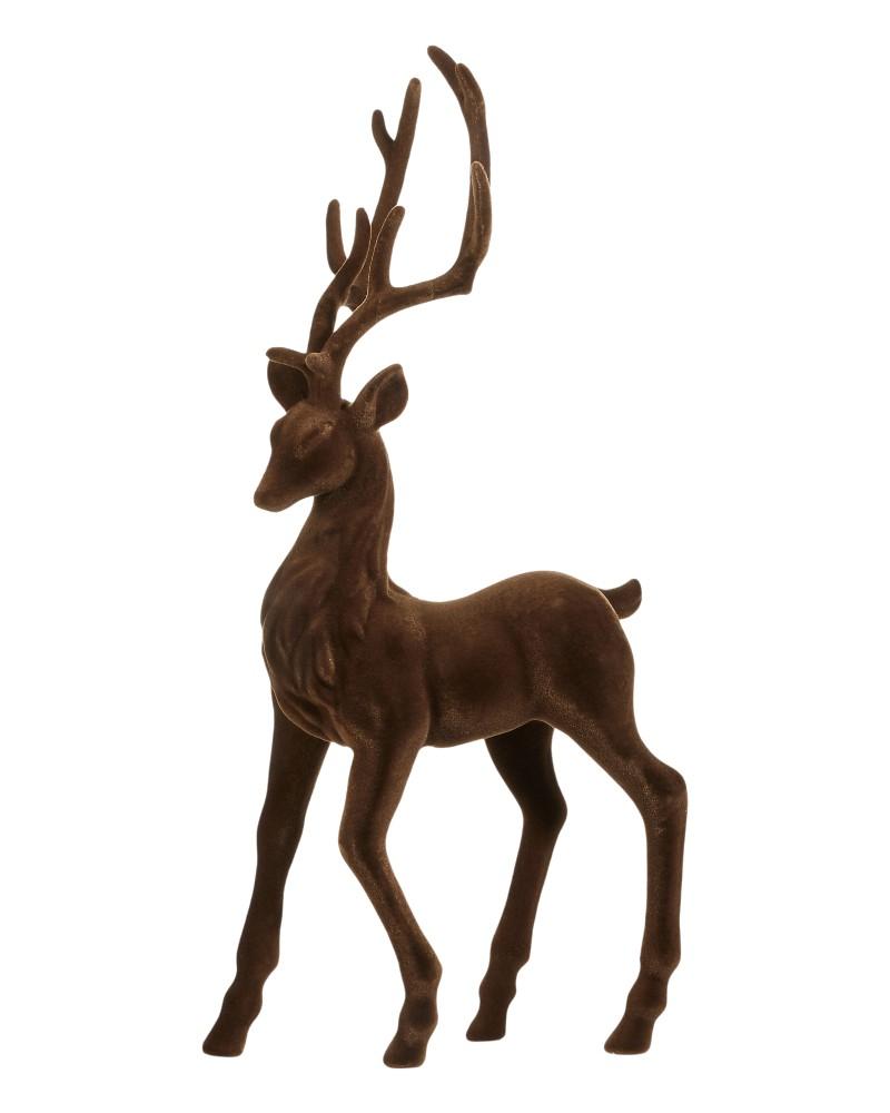 Flocked Deer 25" Brown