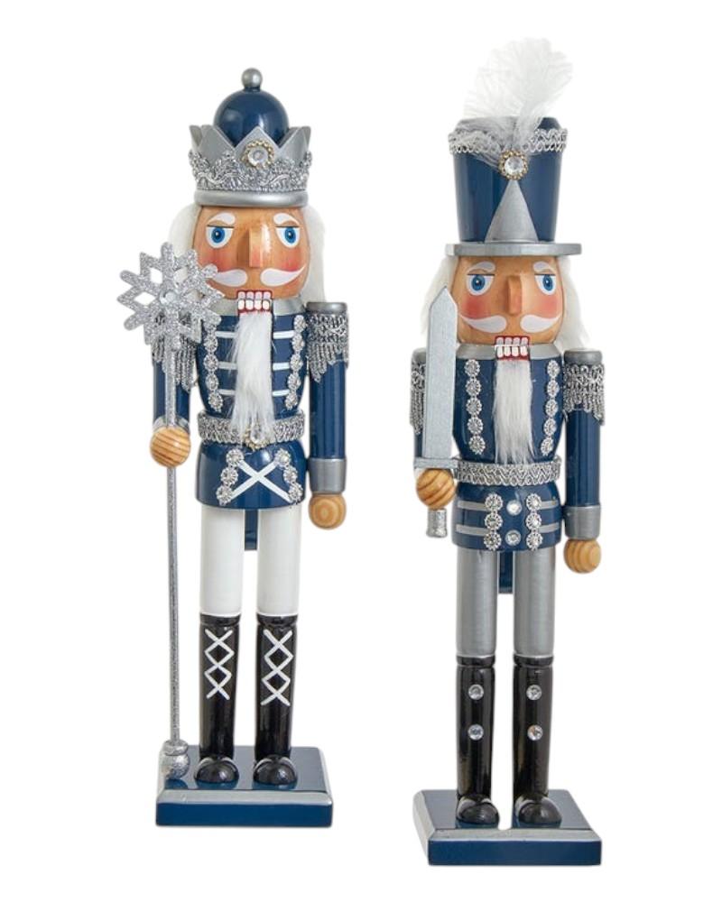 Nutcracker 15" Blue/Silver Assorted