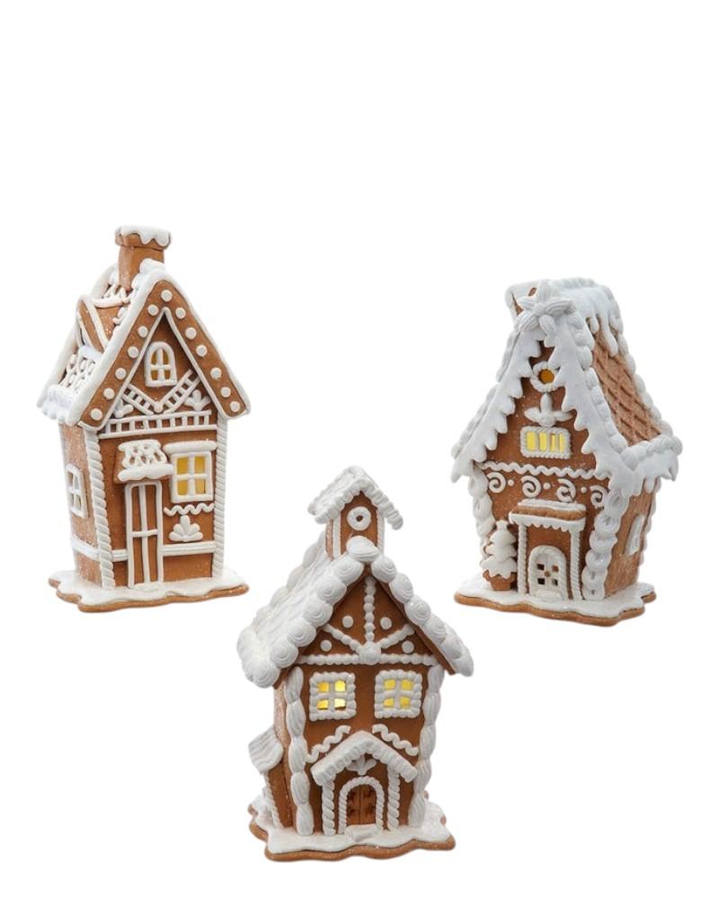 Gingerbread House 7.5" With Battery Operated LEDs