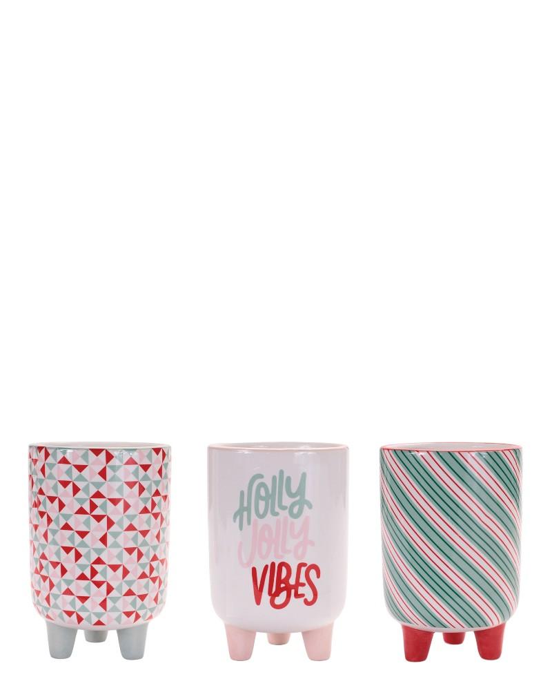 Dolomite Christmas Pot 4x6" Assorted