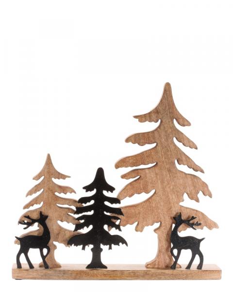 Deer & Trees Wood/Aluminum 20"