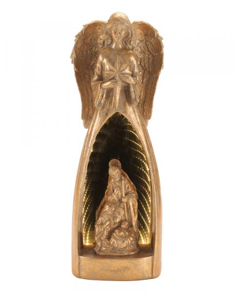 Angel With Holy Family 15.5" Gold