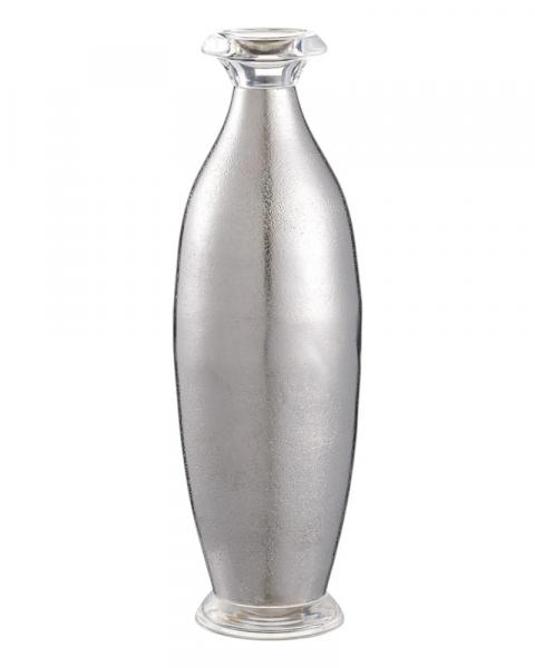 Glass Bottle 13.5" Silver