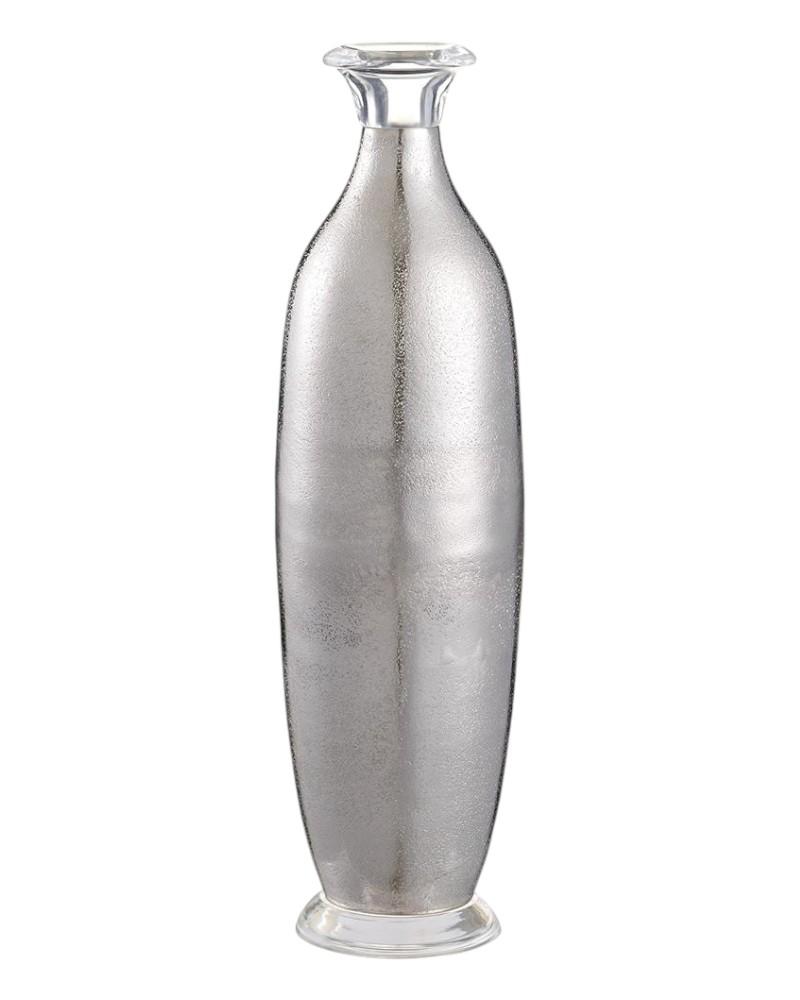 Glass Bottle 16" Silver