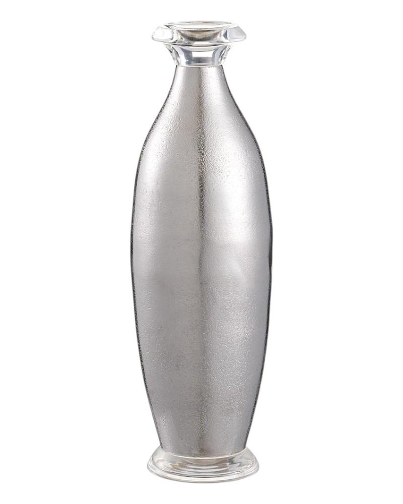 Glass Bottle 13.5" Silver