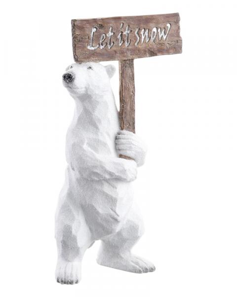 Let It Snow Polar Bear 19.5" White