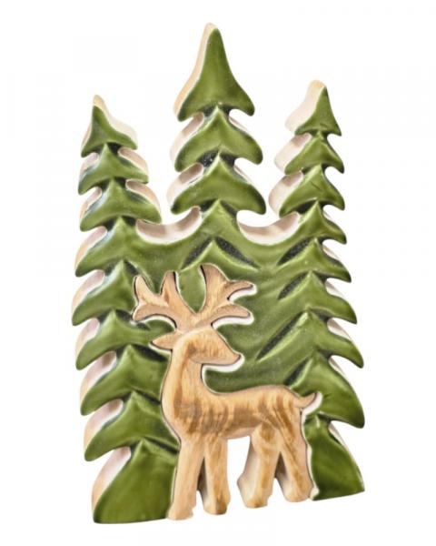 3D Reindeer With Tree 10"