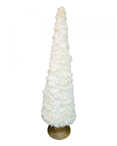 Fuzzy Cone Tree 21.5" Cream