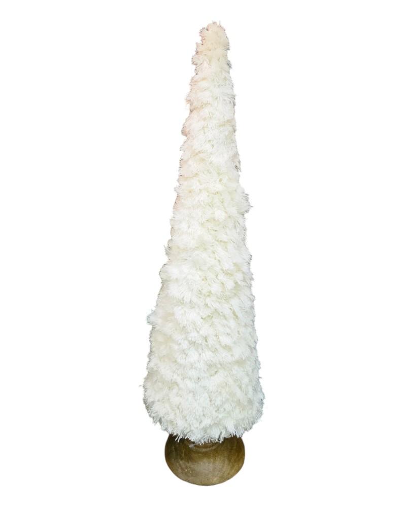 Fuzzy Cone Tree 21.5" Cream