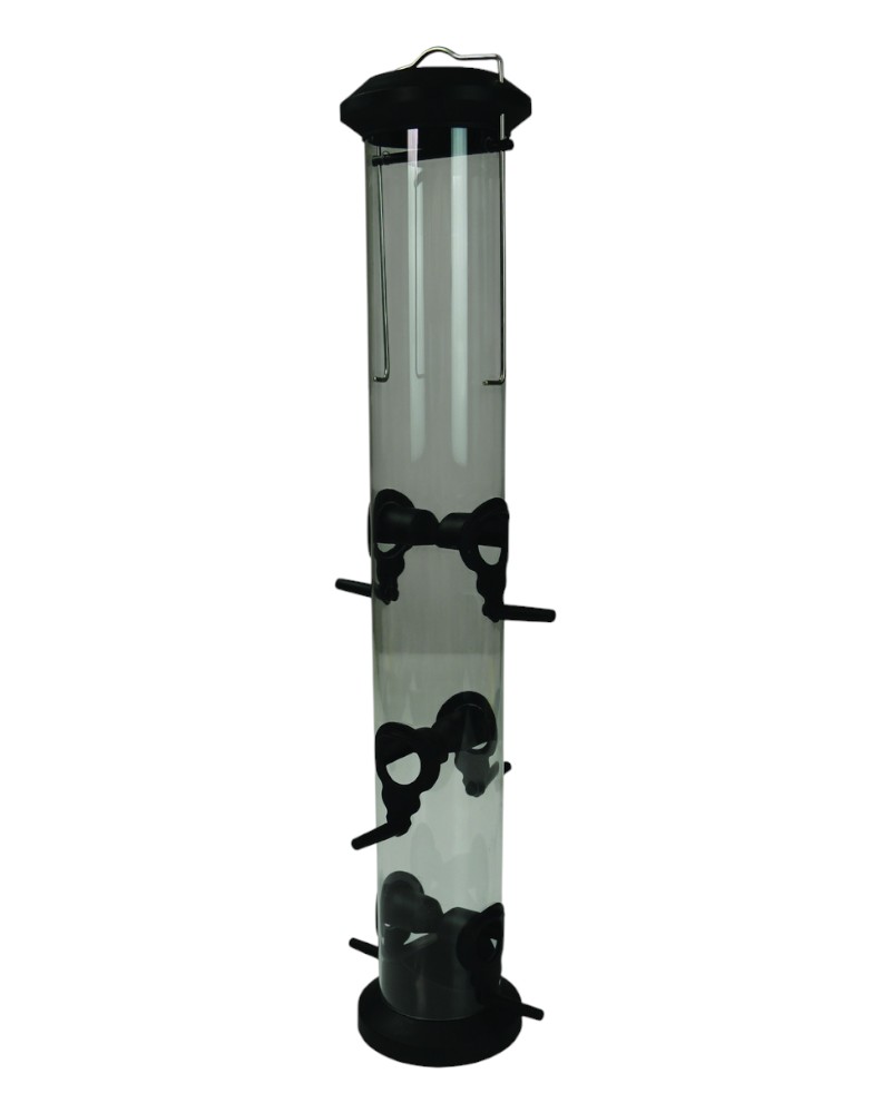 6-Port Black Tube Feeder