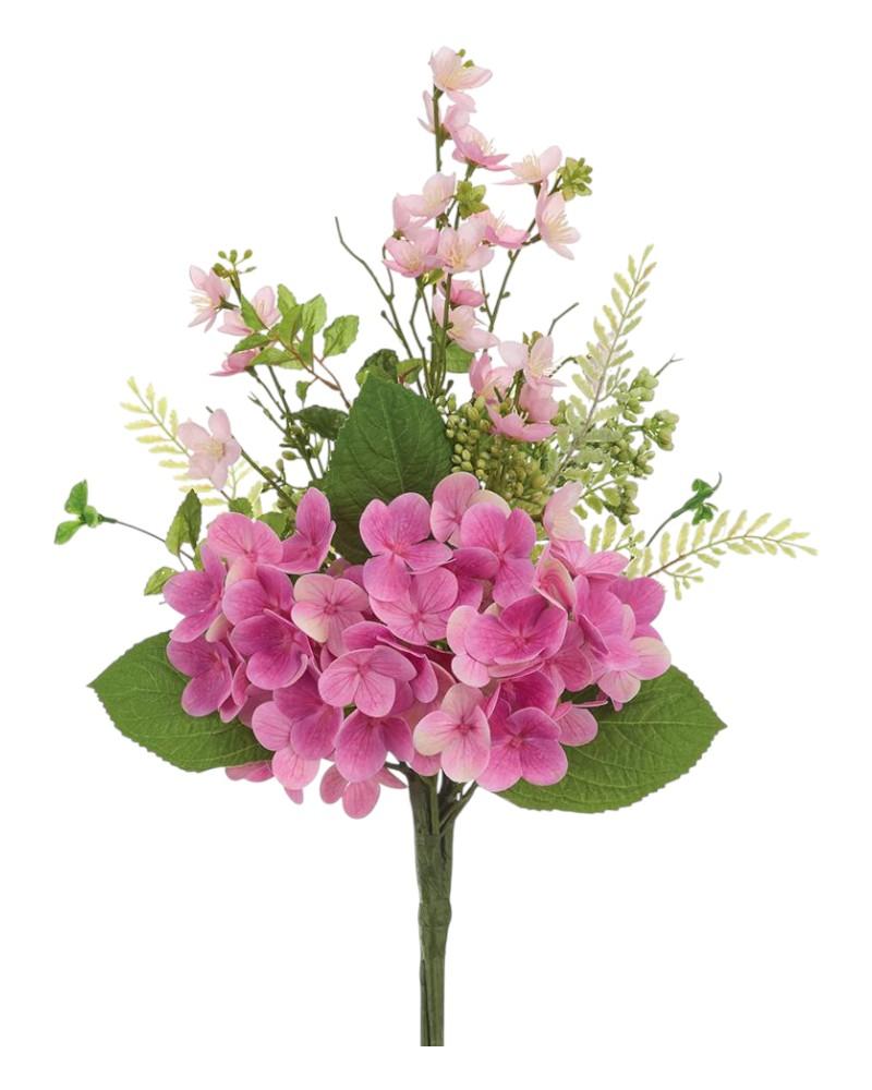 Hydrangea/rose Bouquet 21" Pink
