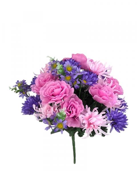 Rose/pom/daisy Bush Pink/Pur