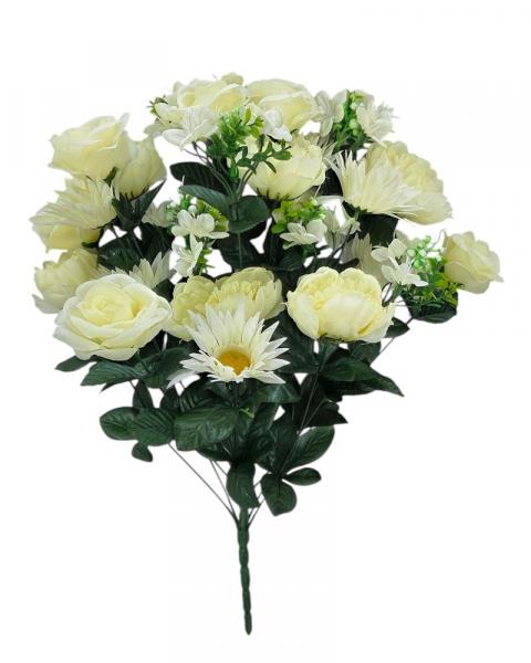 Peony/gerb/rose Bush Cream/wh