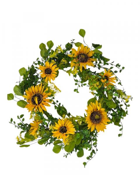 Wreath Polyester 24" Sunflower