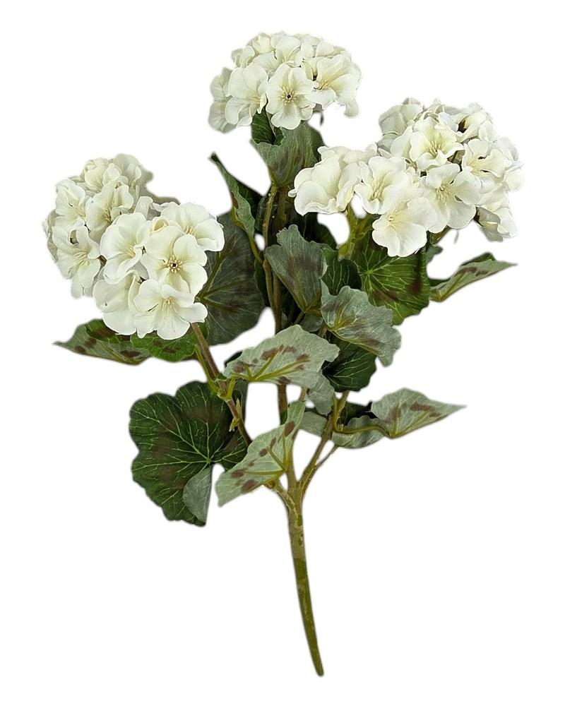 18" Geranium Bush X7 White