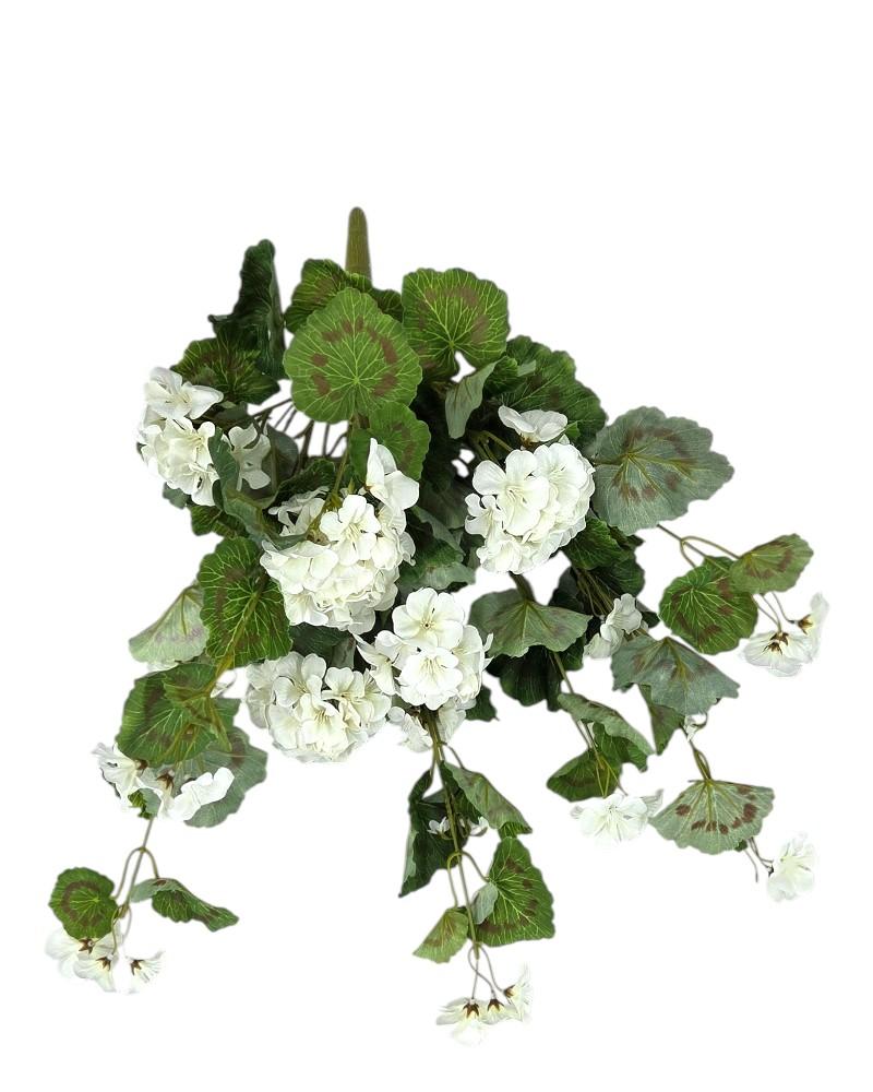 Geranium Hanging Bush 22" White