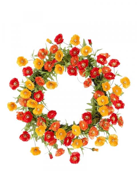 Poppy Wreath 26"