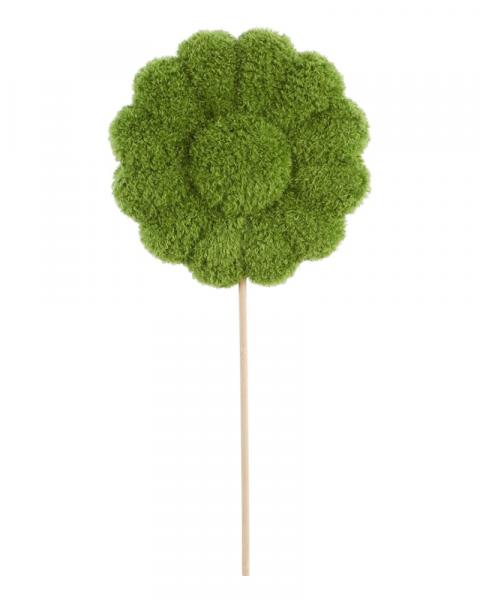 Furry Moss Flower 23.5" Green