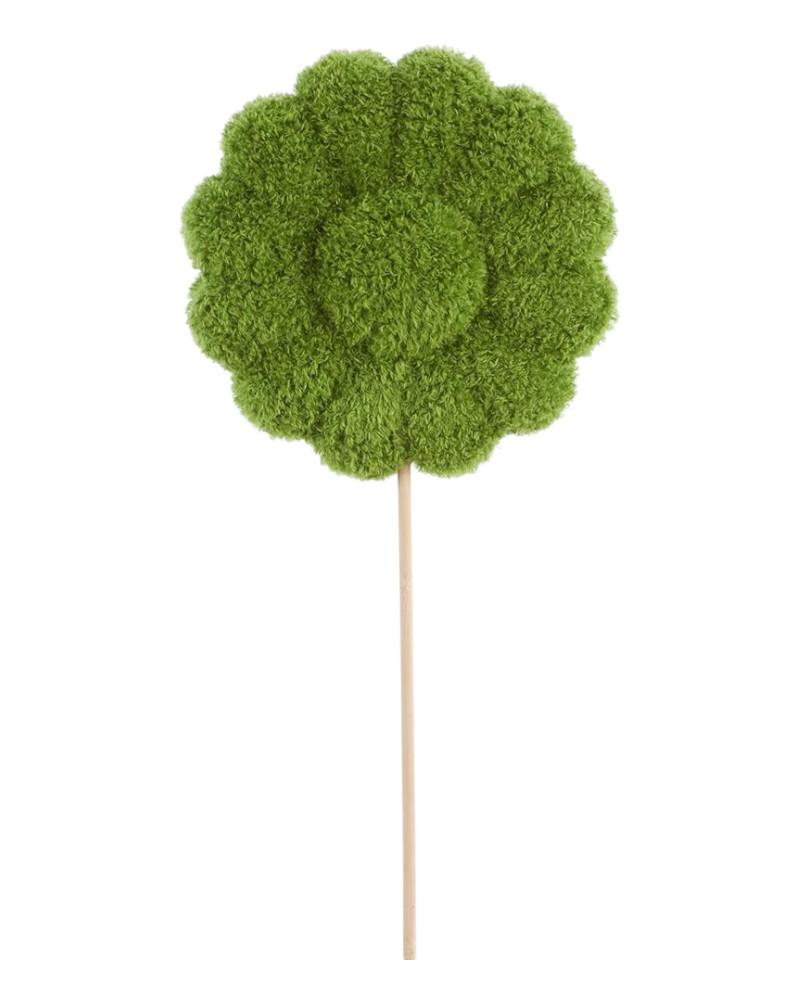Furry Moss Flower 23.5" Green