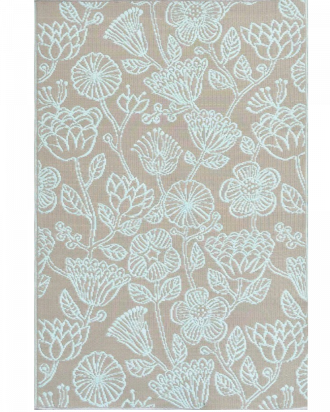 4 ft x 6 ft Mad Mat Line Flower Cool Aqua