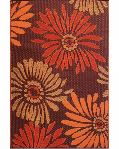 6ft x 9ft Mad Mat Rust Daisy