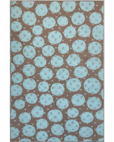 5 ft x 8 ft Mad Mat Aqua Double Polka Dot