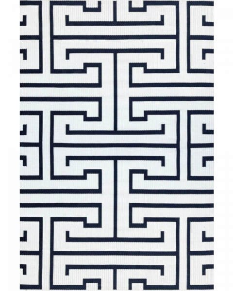 6 ft x 9 ft Mad Mat Offwhite Greek Key