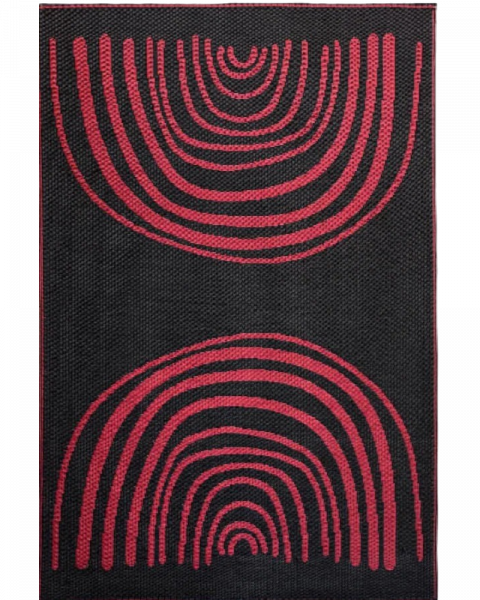 6 ft x 9 ft Mad Mat Red/Black Concentric