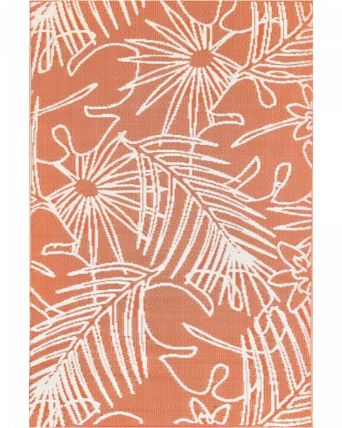 6 ft x 9 ft Mad Mat Salmon/White Palm