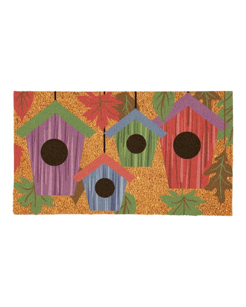 Coir Mat Flock Of Bird Houses