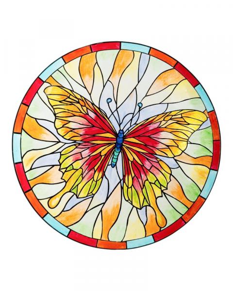 Glass Birdbath Pollinator Butfly