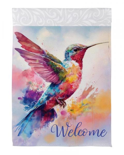 Garden Flag Hummingbird Suede