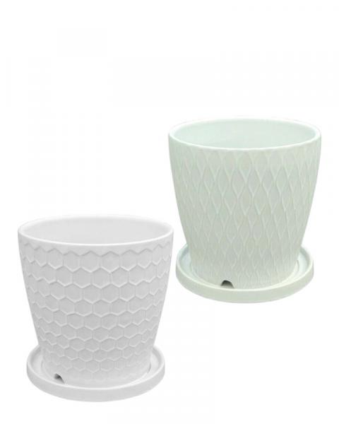 Planter 6" Matte White Assorted