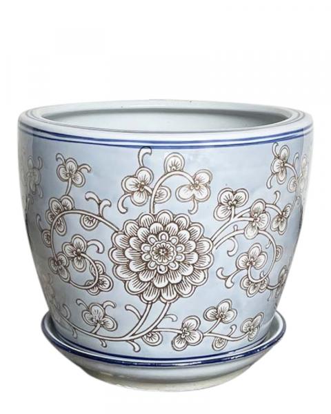 Peony Planter 8" With Saucer