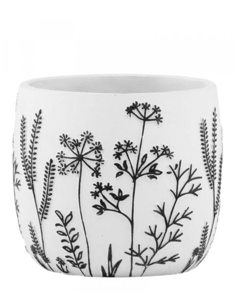 White/Black Wildflower Planter