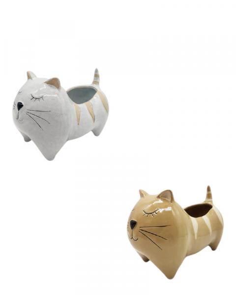 Sleeping Cat Planter 8"