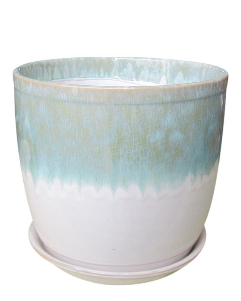Maria Planter 9" Green/white