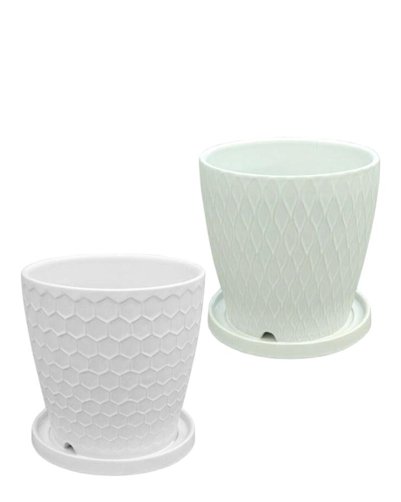 Planter 6" Matte White Assorted