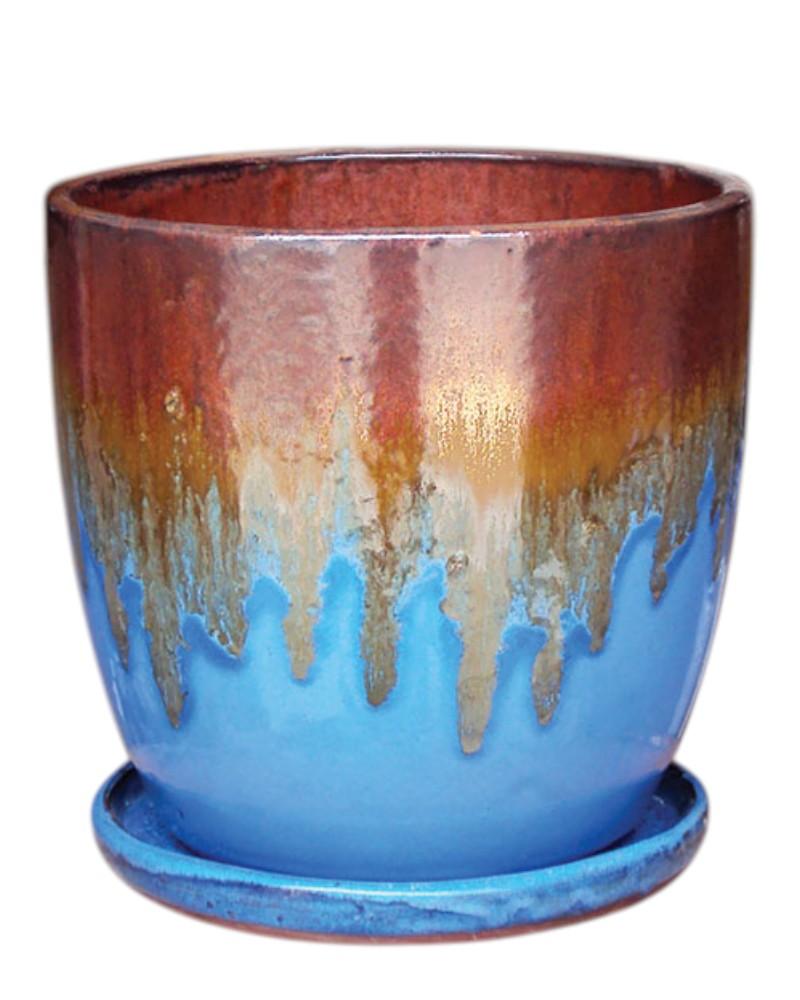 Fusion Egg Pot 5" Copper Blue