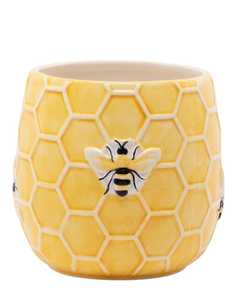 Yellow Honeycomb Bee Planter