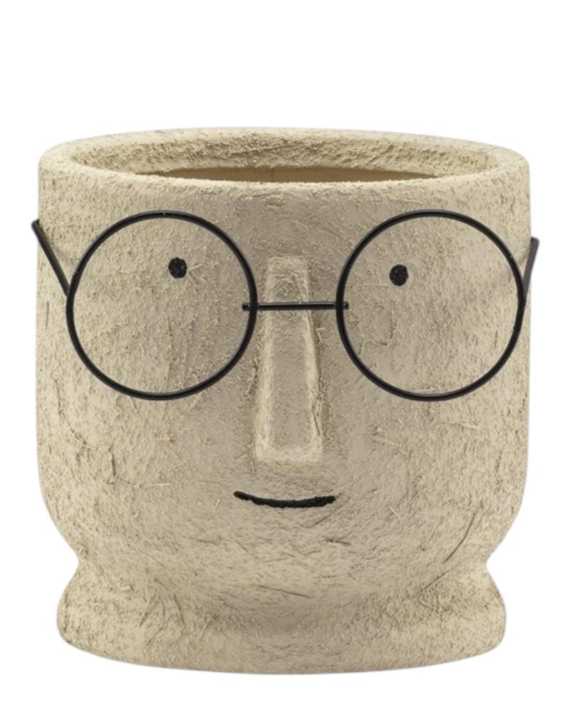 Beige Glasses Face Planter