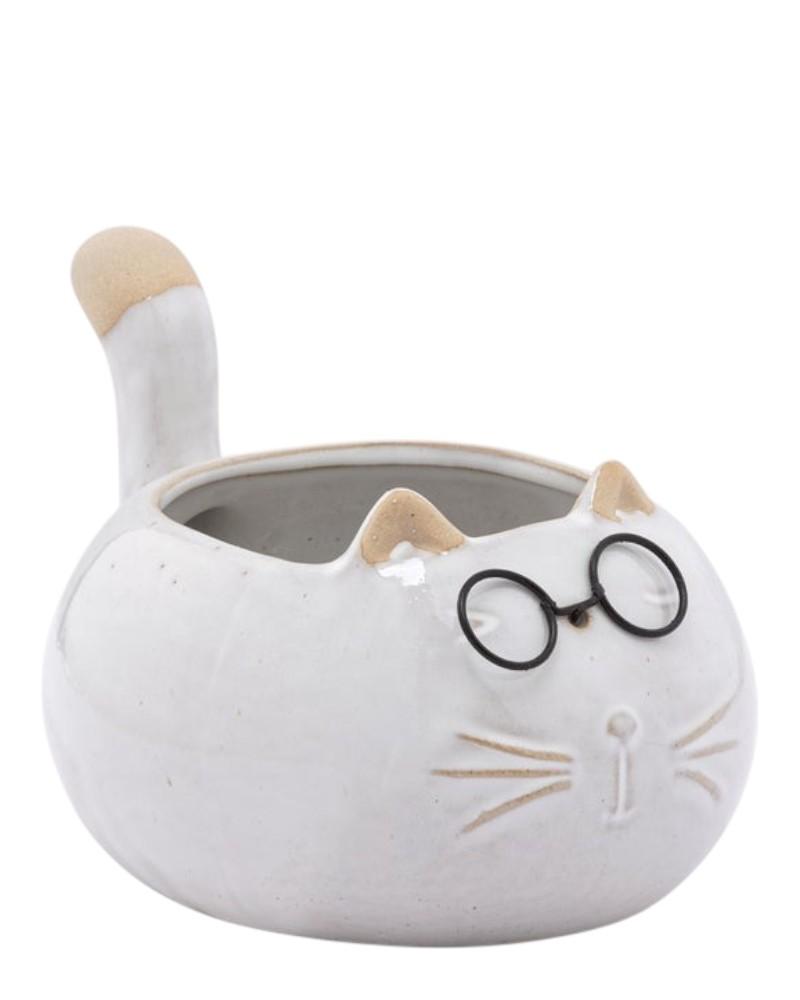 Large Fat Cat Planter Glasses