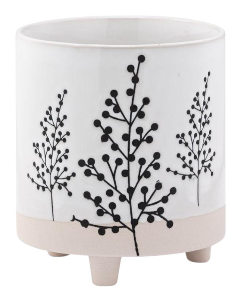 White Planter Berry Spray 4.75"