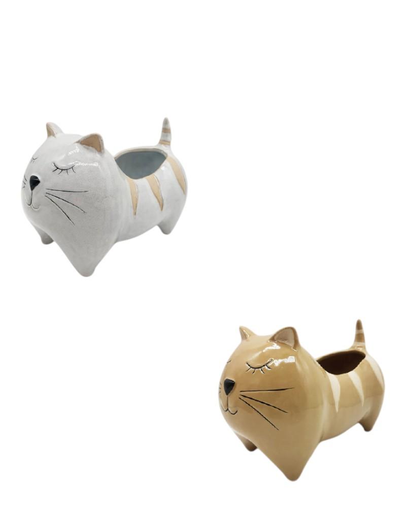 Sleeping Cat Planter 8"