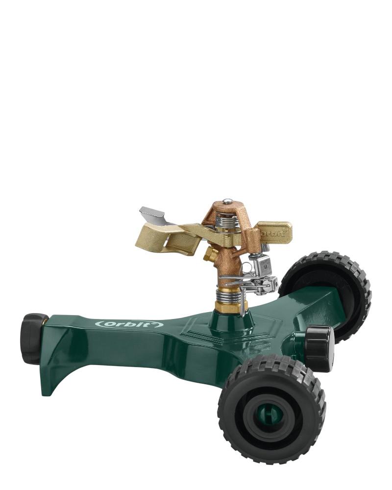 Orbit Impulse Sprinkler with Wheels, Brass